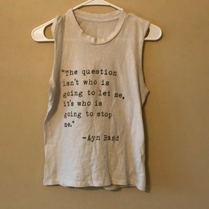Cream colored graphic tank